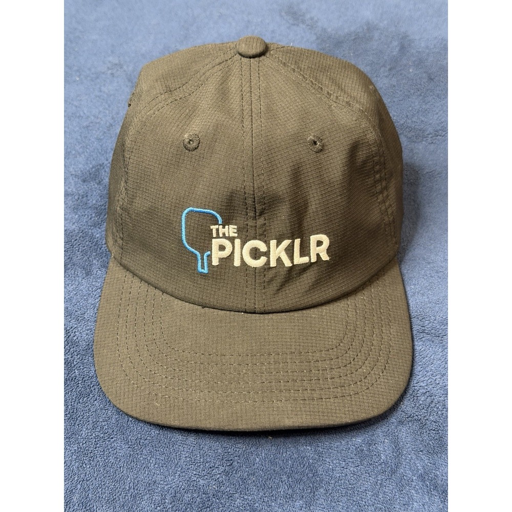 The Picklr Pickleball Baseball Cap Adjustable Stack Hat Brown Men OS